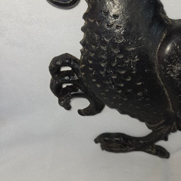 Cast Iron Rooster Wall Hangs by Midwest 16" x 12" Black‎ Vintage 1960s VG+ - Picture 3 of 14